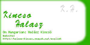 kincso halasz business card