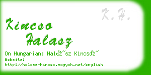 kincso halasz business card